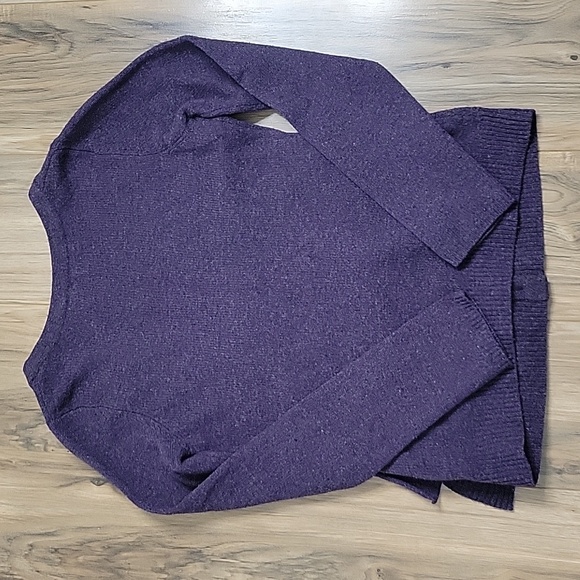 Anthropologie Moth Purple Wool Asymetrical Ruffle Button Up Cardigan - Picture 14 of 15